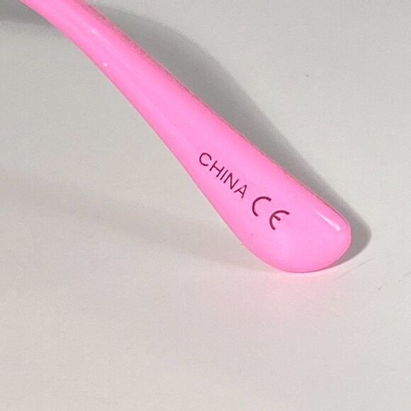 0633 Pink Plastic and Gold Metal Mirrored Green Lense Sunglasses New - Picture 9 of 12